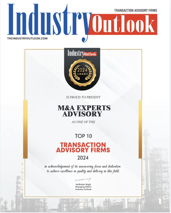 Industry Outlook certificate: M&A Experts Advisory named one of the Top 10 Transaction Advisory Firms 2024